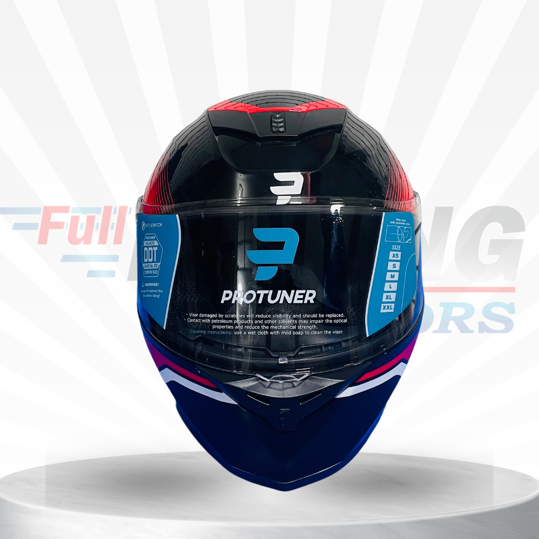 CASCO PROTUNER 500GT MANIAC NEGRO BRILLANTE ROJO